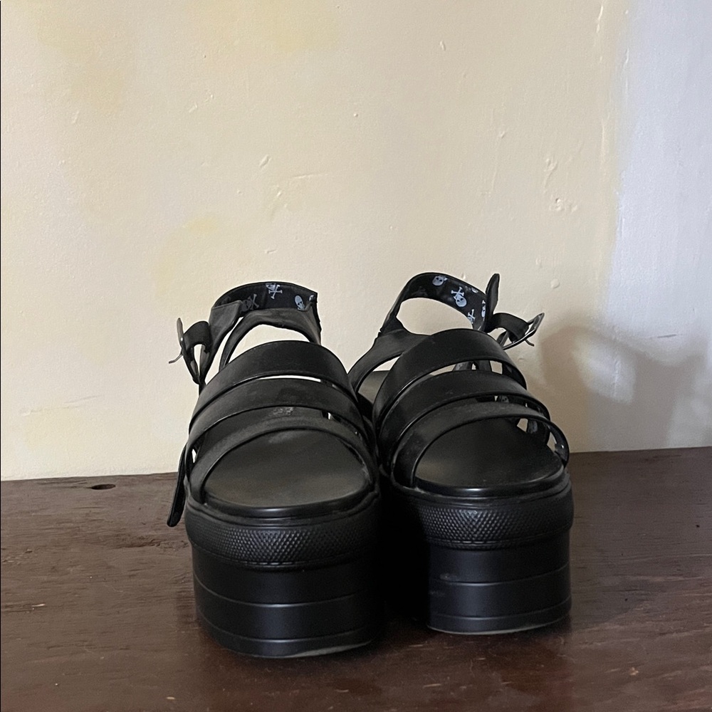 Dolls Kill Black Platform Sandals